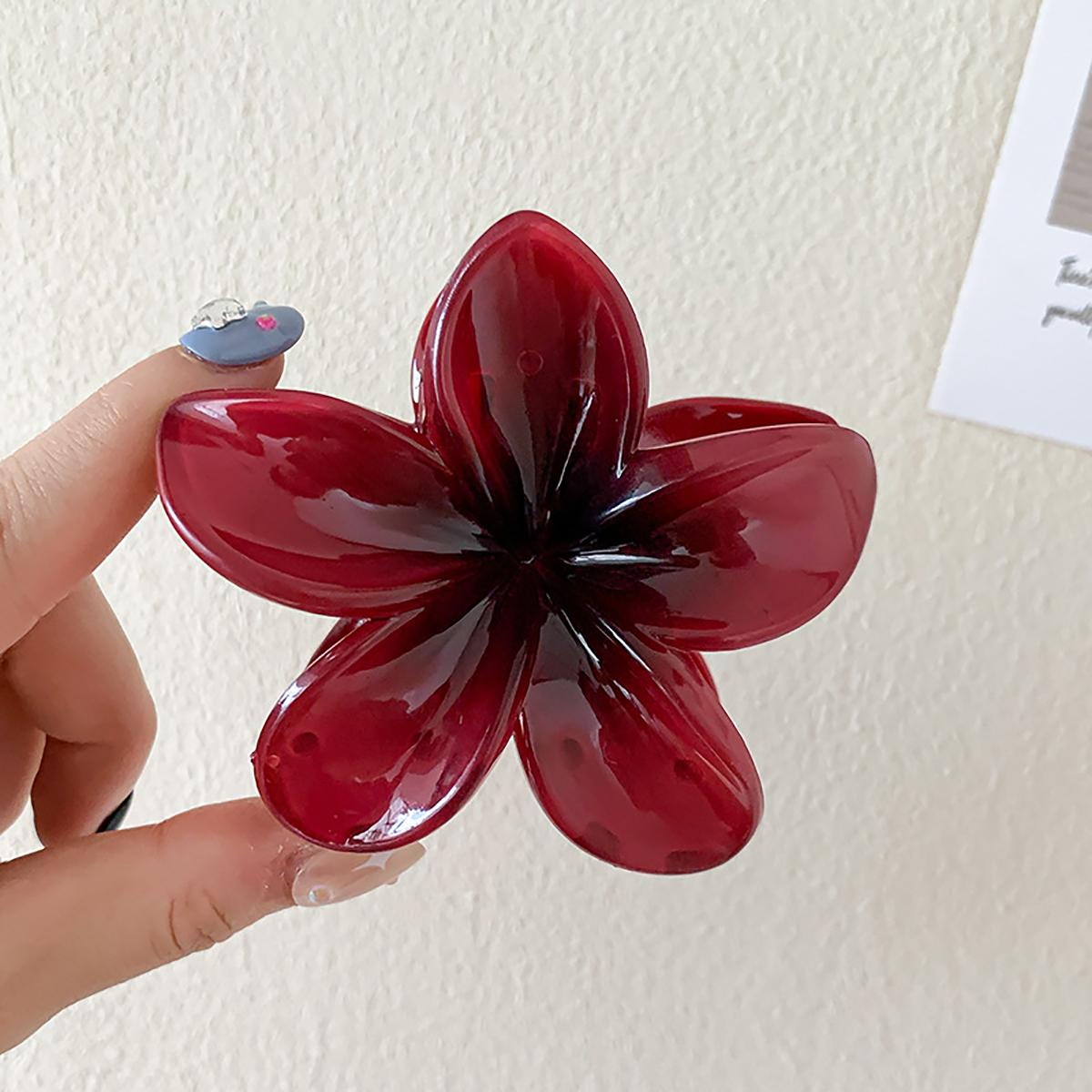 

Gradient Frangipani Hair Clip Plumeria Hairpin Ins Style Ponytail Holder Barrette Sweet Shark Claws Party Hair Accessories