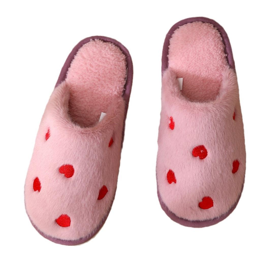 Bawełniane kapcie damskie jesienno-zimowe nowe domowe bawełniane mopowe domowe polarowe ciepłe miękkie dno miłość puszyste kapcie