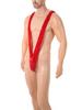 Men's Christmas Sexy Deep V Suspenders Onesie with Bell Bow