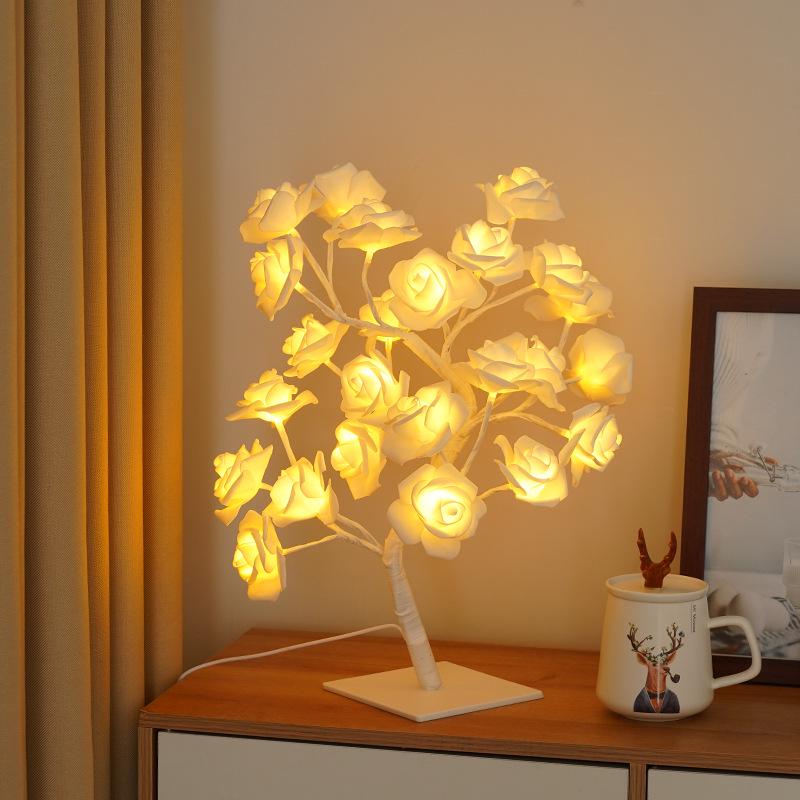 Cherry Blossom LED Rose Tree Light - Decorative Lighting for Christmas, Valentine's Day, and Festivals