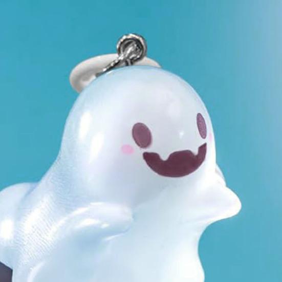 Glow in The Dark Ghost Keychain Set Small Resin Miniature Halloween Luminous Tiny Assorted Spooky Figurine