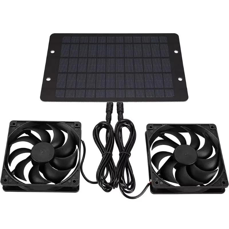 

12V Solar Exhaust Fan Waterproof 10W Solar Panel Powered Fan Solar Powered Exhaust Fan Kit for Dog ChickenHouse RVGreenhouse Fan