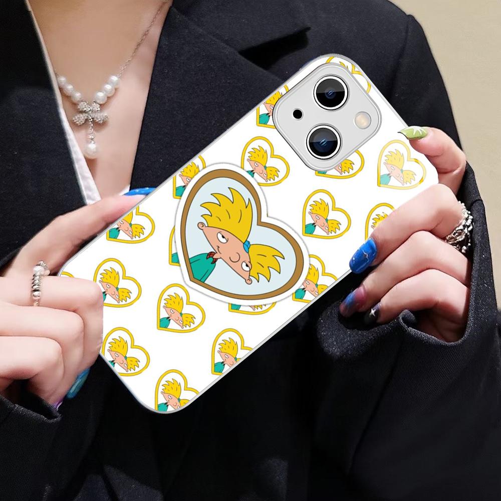 Hey A_Arnolds Cartoon Phone Case For IPhone 14 13 12 Mini 11 Pro XS Max X XR 14 Plus Tempered Glass Cover