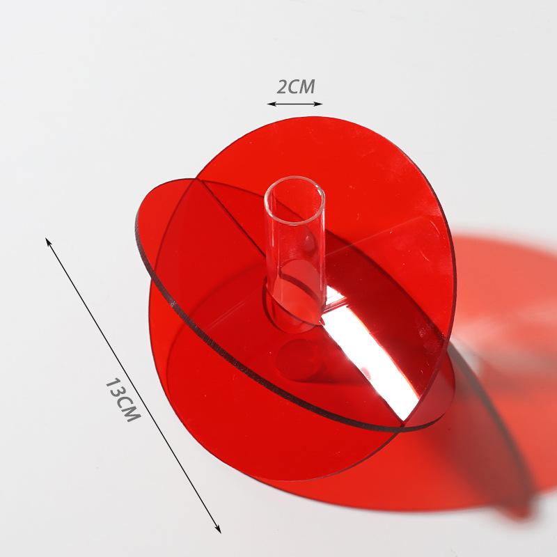 Colorful Rainbow Acrylic Vase Plant Pots Table Decoration Minimalist Geometric Flowers Arrangement Vases Room Aesthetic Decor