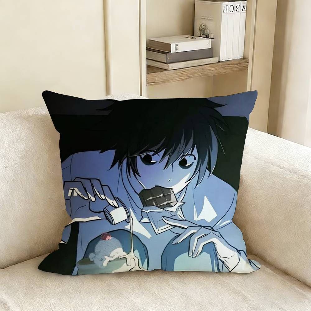 L-Lawliet D-Death Note Pillow Case Living Room Sofa Cushion Cover Suitable For Home Bedroom Room Decoration