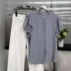Trendy Plaid Women's Short-Sleeve Shirt - Summer 2025 Collection