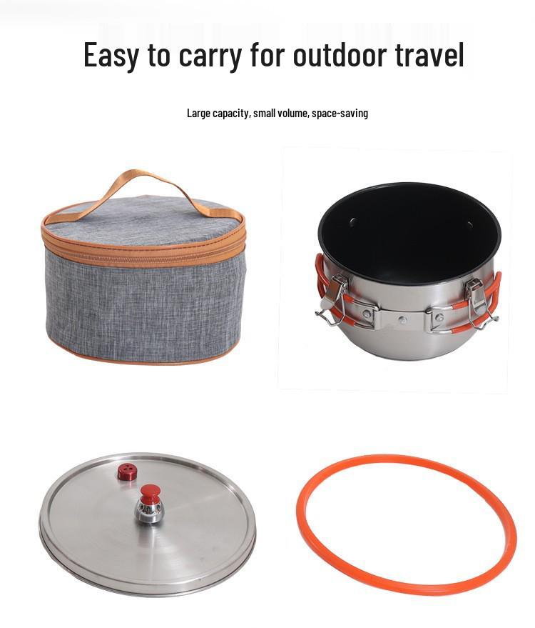 Stainless Steel Portable Outdoor Pressure Cooker - Multi-functional and Explosion-Proof for Camping
