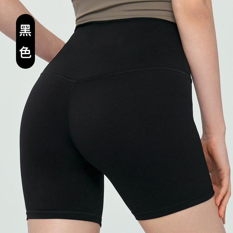

Спортивные шорты весна и лето четыре четверти брюки для йоги женские с высокой талией подтягивающие бедра для бега на открытом воздухе высокоэластичные нюдовые шорты для йоги XL чёрный