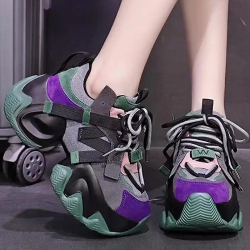 New Chunky Women's Casual Vulcanized Shoes Platform  Tennis Ladies Sneakers for Women Trends Luxury Fashion Outdoor Shoes