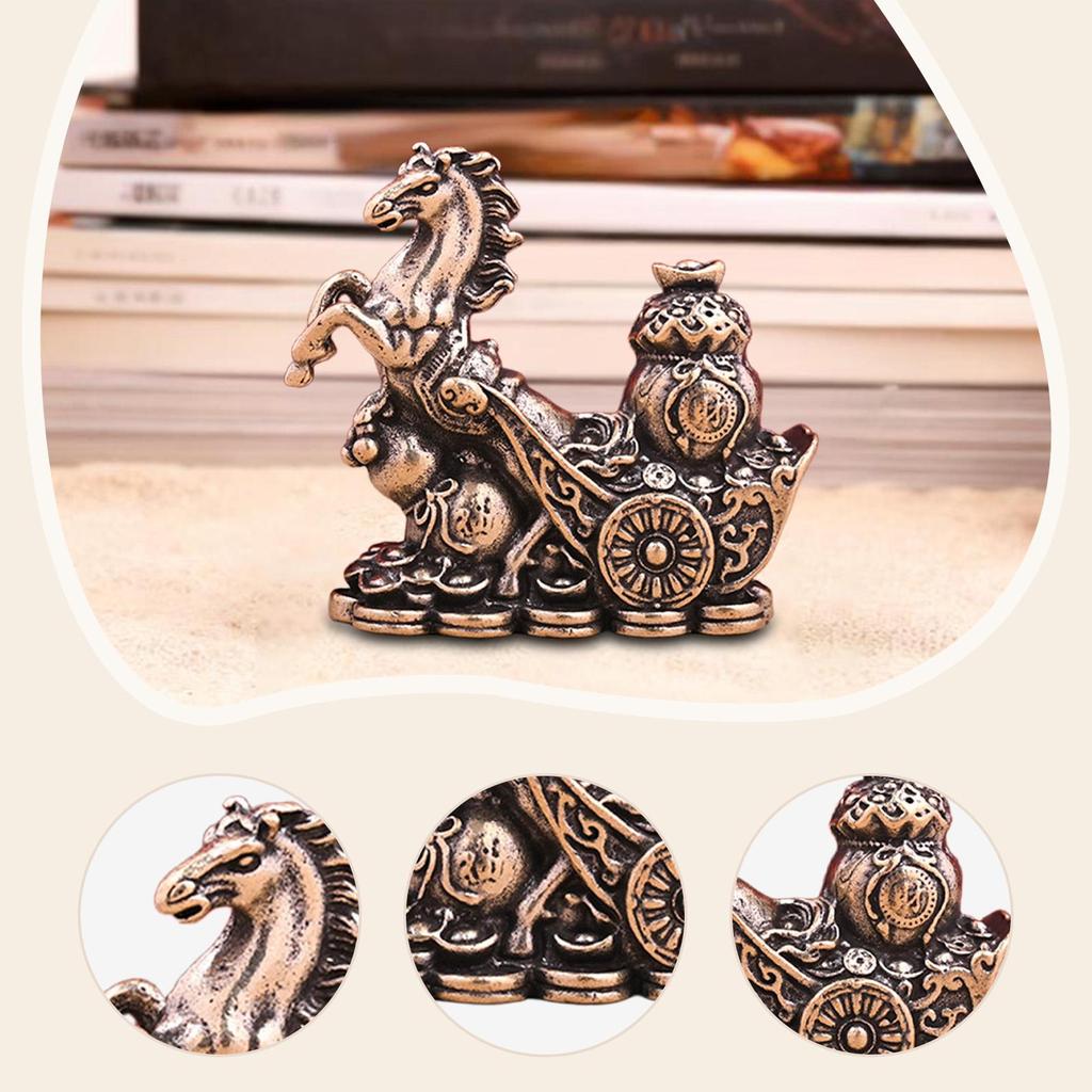 Horse Miniature Figurine Tabletop Ornament Art Crafts Vintage Feng Shui Decor for Table Desk Home Decoration Birthday Gift