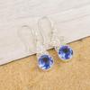 Tanzanite Gemstone 925 Sterling Silver Handmade Flower Designer Earrings 1.50" Birthday Gift For Her EE-54-5