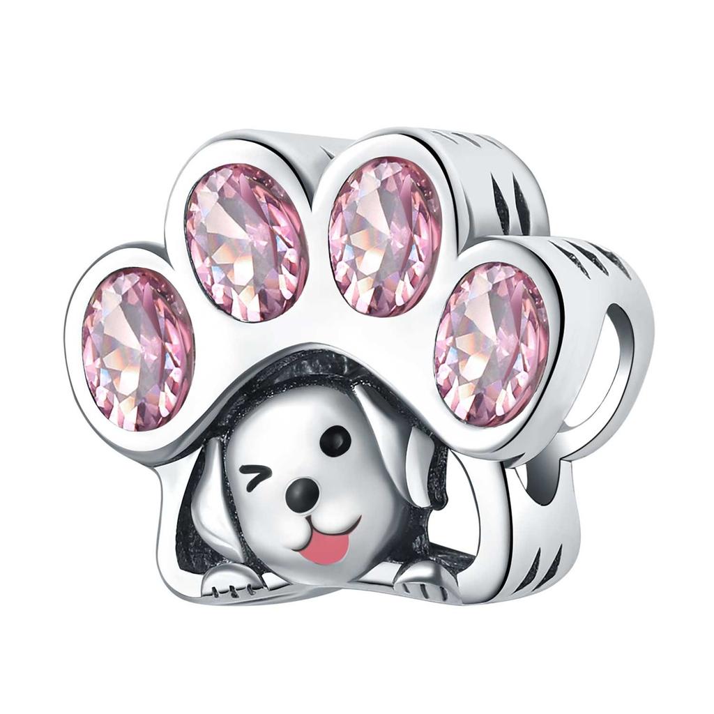 Cute Cat Paw Puppy Heart Beaded Bracelet DIY Jewelry Accessories Charm