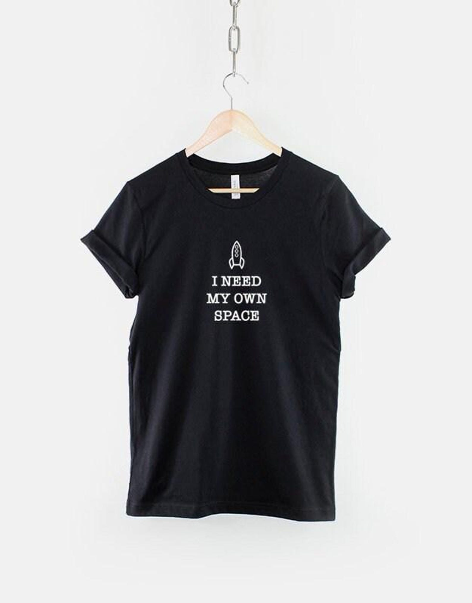 Leave Me Alone Shirt: Spaceship Graphic Slogan Tee, Emo Goth Cotton T-Shirt S