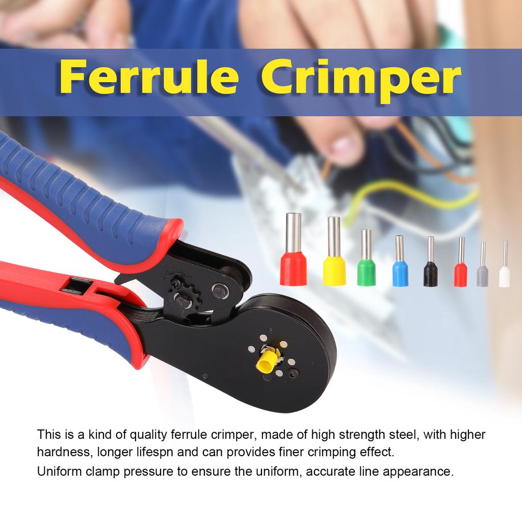 HSC8 16-6 0.08-16msquare Meters Ferrule Crimping Tool Kit High Hardness Crimper Plier With1200pcs Wire Ferrules