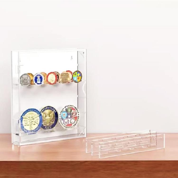 Portable Acrylic Round Display Storage Box for Coin Craft Supplies Clear Collector's Case with Aesthetic Appeal