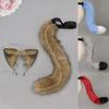 Handgemachtes Katzenohren-Stirnband Realistische Tierohren Haarreif Neues Flauschiges Katzen-Schwanz-Set Party-Requisiten