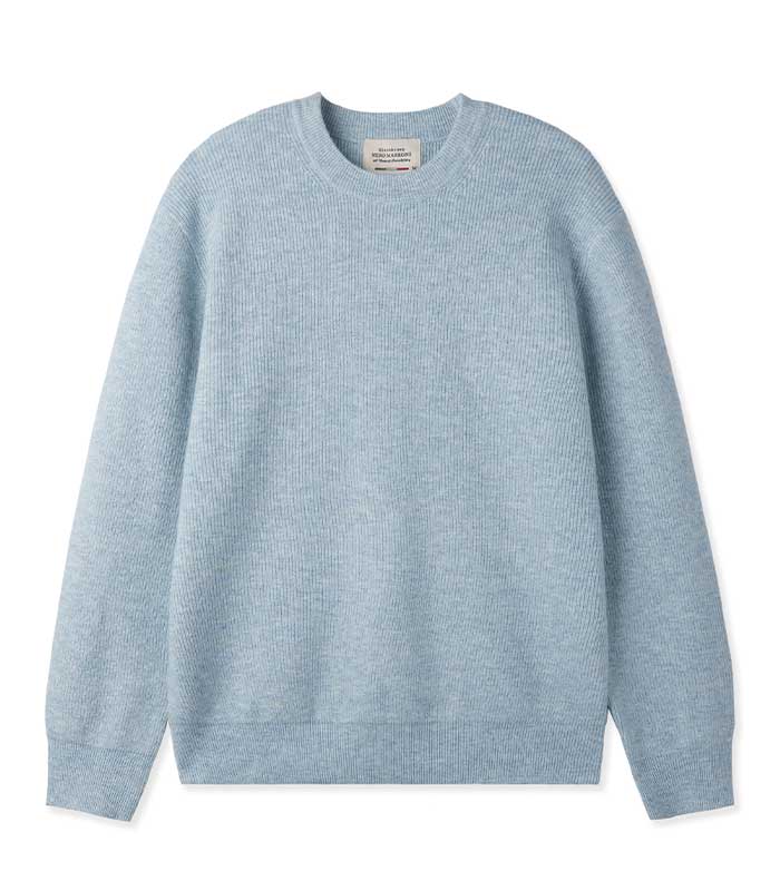 Black Brown Wool Blend Sweater [Skyblue] Skyblue/L