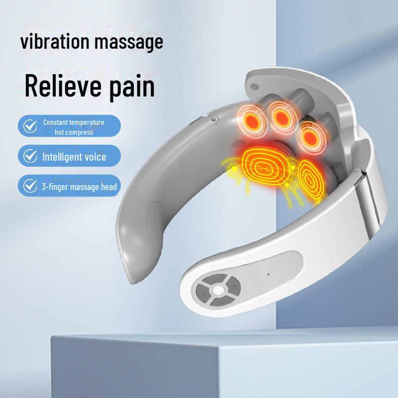 Tragbares Nacken- und Schultermassagegerät: Multifunktionale Wärme, Vibration & Nackenschutz