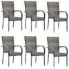 7 Piece Outdoor Dining Set Grey Poly Rattan