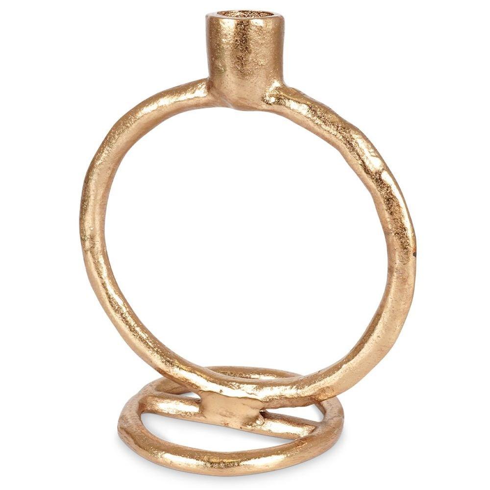 Candlestick Metal Gold Stand for a Long Candle Decorative Table 19 cm