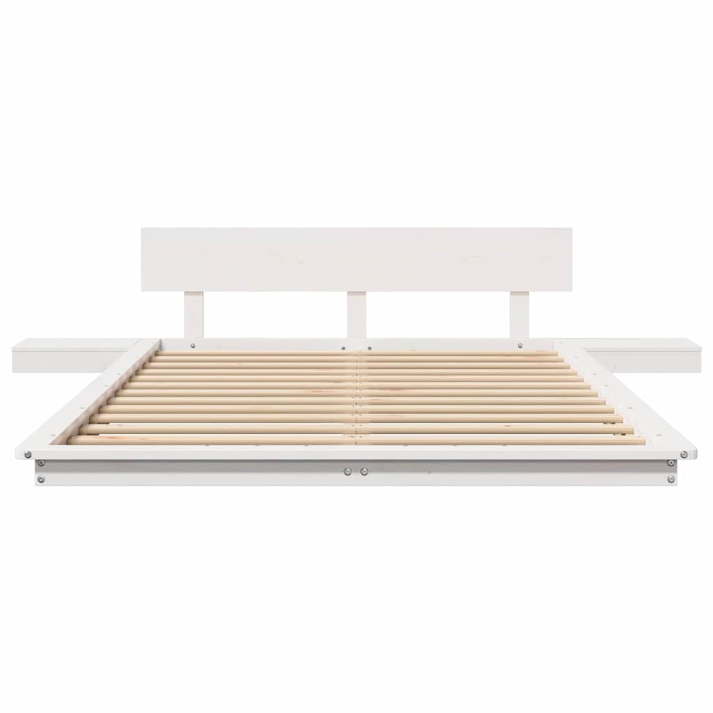 Bed Frame in White 120 x 190 cm Wood