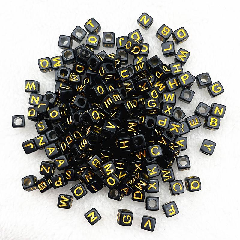 100pcs 7x4mm 6x6mm Mixed Alphabet Letter Beads Charms Beads for Making Jewelry Diy Handmade Bracelets Accessories