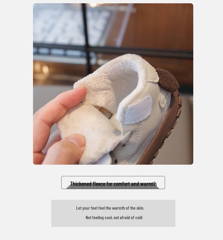 Toddler Fleece-Lined Shoes: 2025 Winter Edition, Boys' and Girls' Soft-Soled Non-Slip Cotton Shoes