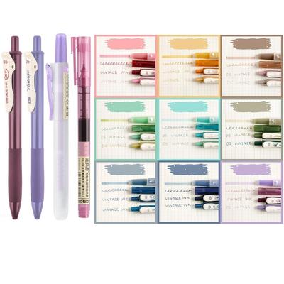 4-teiliges Vintage-Farbverlaufsstift-Set, schnell trocknender Gel-Tintenstift und fluoreszierender Textmarker, Zeichenfarbe, Büro, Schule, A6458
