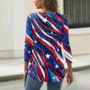 Women's T Shirt Independence Day Print Button 3/4 Sleeve Daily Weekend Fashion Basic V- Neck Regular Top