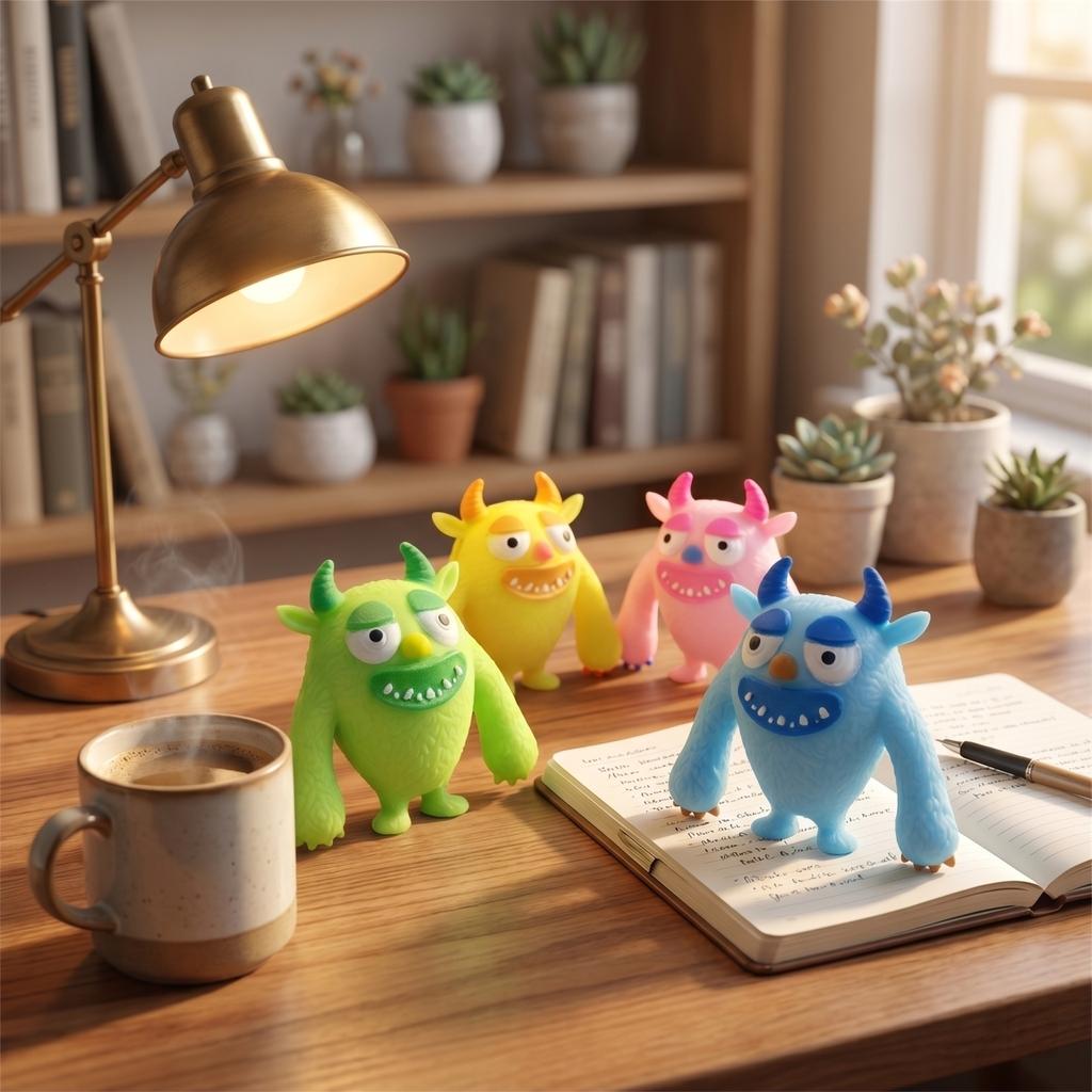 Squishy Monster Stress Relief Toy Soft Squeeze Sensory Figure Durable Flexible Material Fun Shape for Kids and Adults