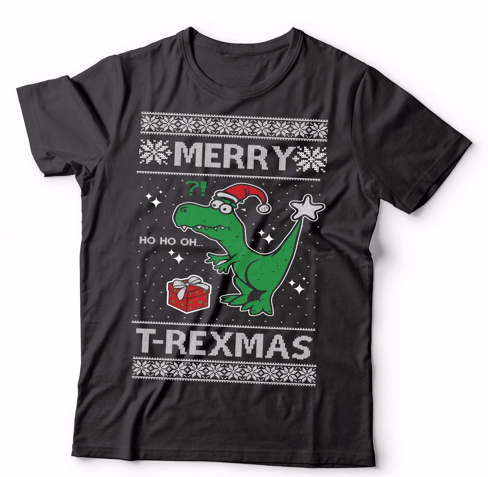 Ugly Christmas Sweater T-ReXmas T-T-shirt Funny Christmas T-shirt Funny T-Rex TT-shirt S