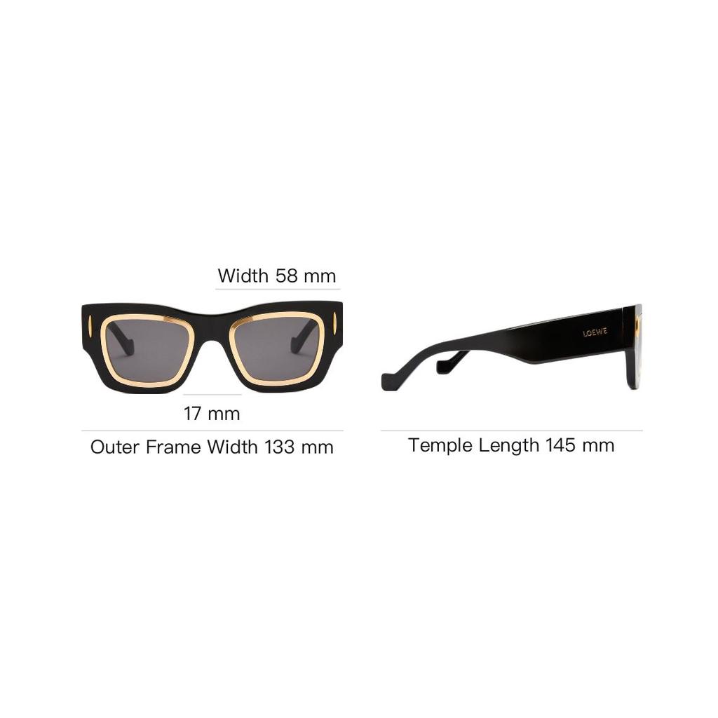 Loewe Original Design Acetate Metal Irregular Shape Sunglasses Men sunglasses Black G314270X01-9310