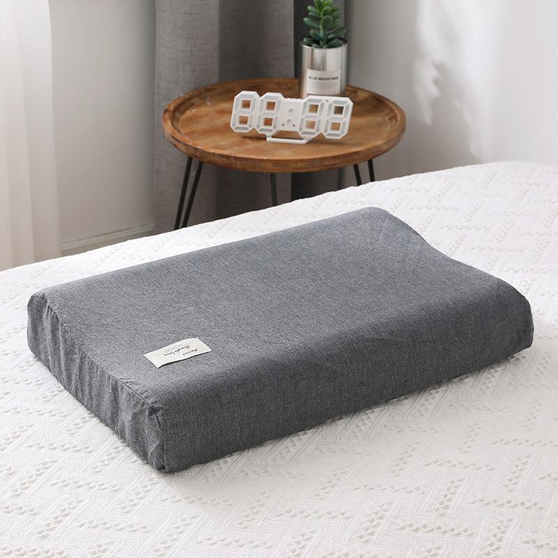 

Latex Pillow Soft Cotton Latex Pillow Case Cover Solid Color Plaid Sleeping Pillowcase for Memory Foam Pillow 30x50CM