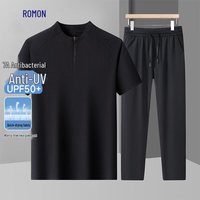 Romon Men s 7A Anti-Bacterial UV Protection Quick-Dry Sportswear Set 2XL