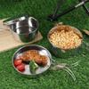 Non Stick Outdoor Frying Pan Set Stainless Steel Picnic Bowl Pot Set Camping Cookware Set  Hiking