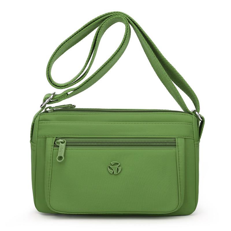 

Женская сумка среднего возраста, однотонная легкая нейлоновая сумка, маленькая квадратная сумка, сумка через плечо светло-зеленый