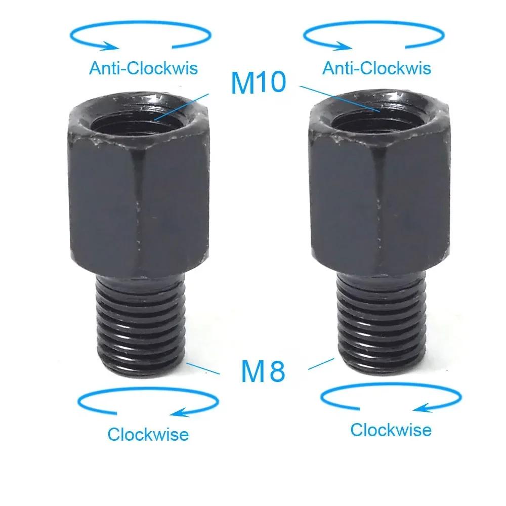 Motorcycle Mirror Conversion Screw M8 M10 Pair Black 10MM 8MM Rearview Mirrors Conversion Bolt Clockwise Universal Modified Part