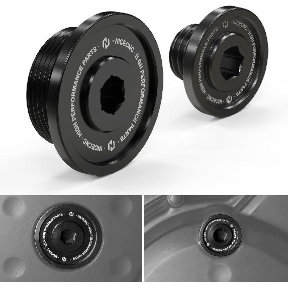 

NICECNC Motor Casing Screw Engine Cover Plugs Compatible with Kawasaki KLR650 1987-2024, Aluminum Motor Cover Screw, Anodization, CNC, Black чёрный