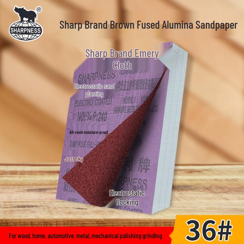 Sharp Brand Waterproof Brown Corundum Polishing Sandpaper