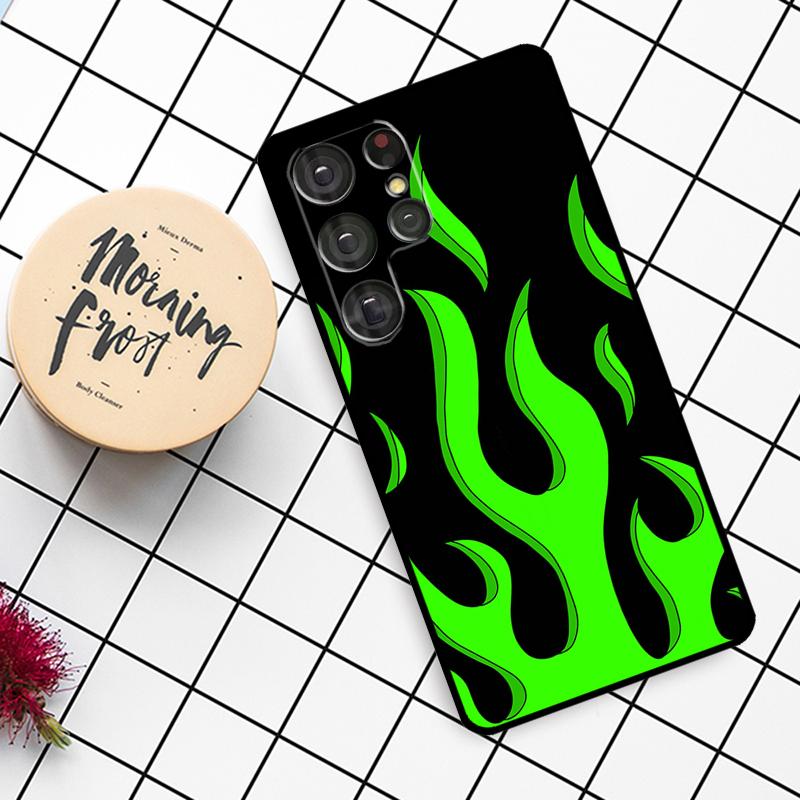 Flame Painted Fire Pattern Case For Samsung Galaxy S21 S22 S23 S24 S25 Ultra S9 S10 S25 Plus S24 FE S20 FE Phone Cover