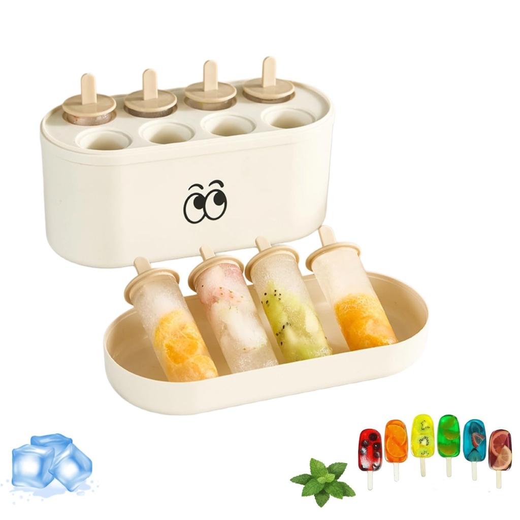 Slilcone Popsicle Molds, Cute Ice Molds With Sticks,Easy-Release,BFA Free, Homemade Ice Cream Molds