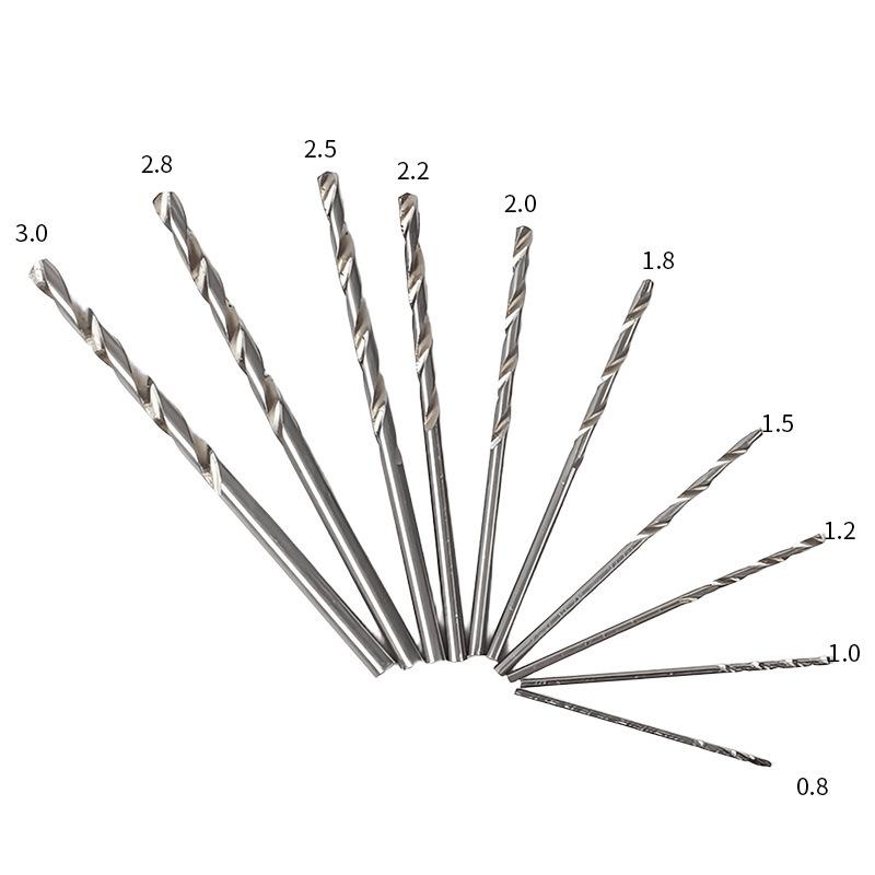 0.8-3.0mm Mini Hand Drill Set - Precision Manual Rotary Tool with Twist Bits & Pin Vise for Watch Repair and Woodworking