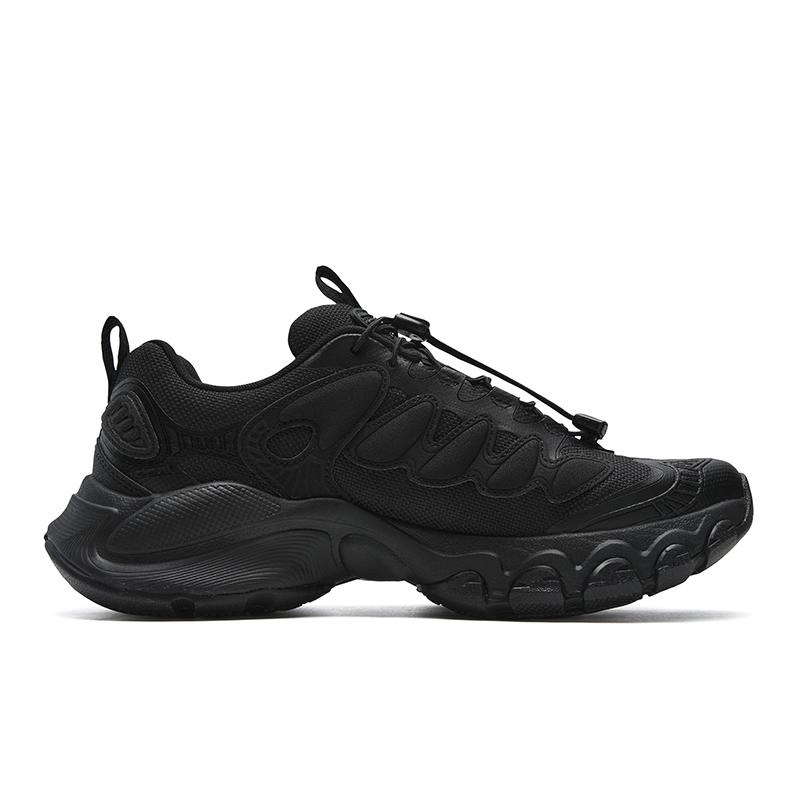 FILA TRUFFLE Cushioning Abrasion Resistant Lightweight Height Increasing Low top Chunky Sneakers Men's Black F12M611104FBK