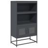 Komoda Wysoka Antracyt 68X39X123 Cm Stal