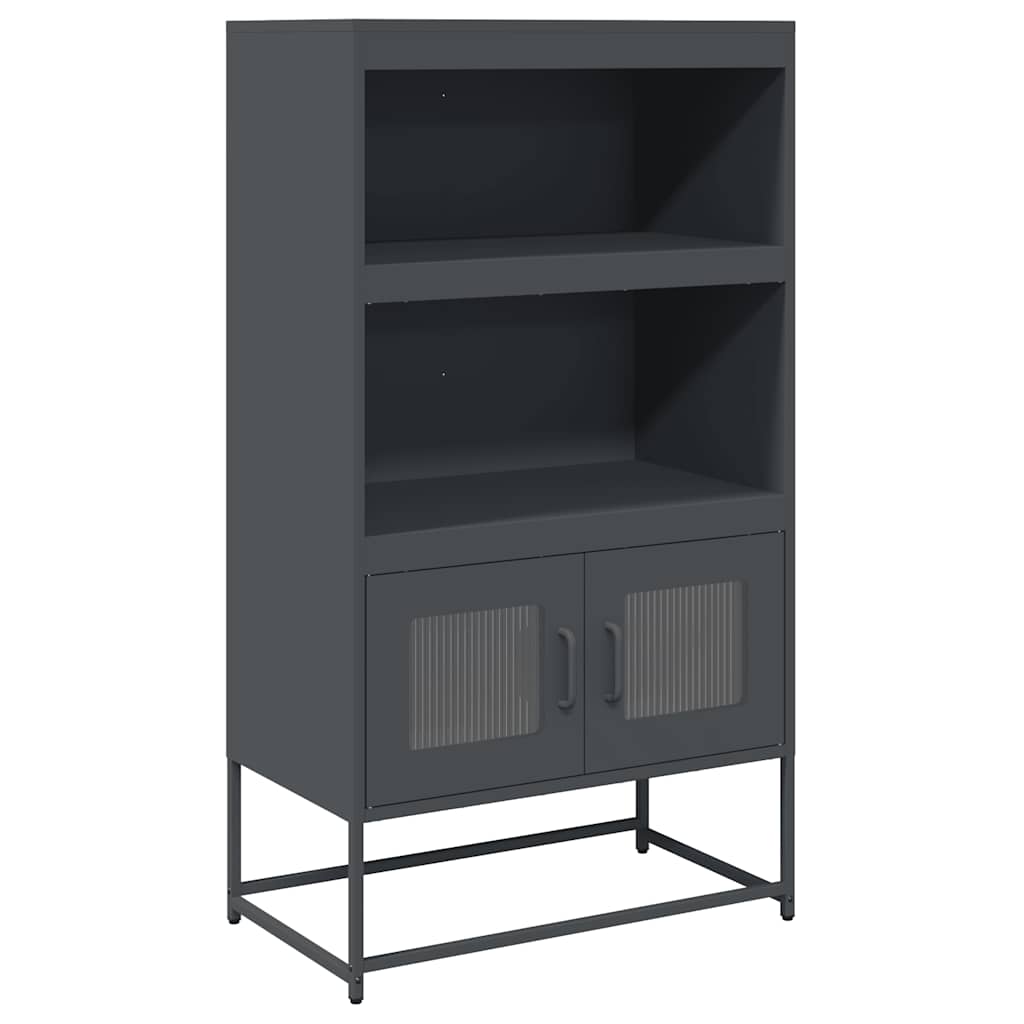 Komoda Wysoka Antracyt 68X39X123 Cm Stal