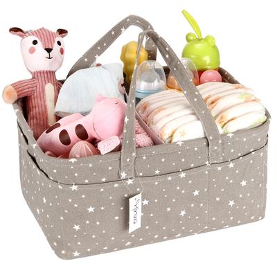 Hinwo Diaper Storage Diaper Baby Supplies Storage Baby Baby Gift Small Bag, Pouch, Case, Basket, Bag, Box, Foldable, Baby, Prep, (Gray, Star)