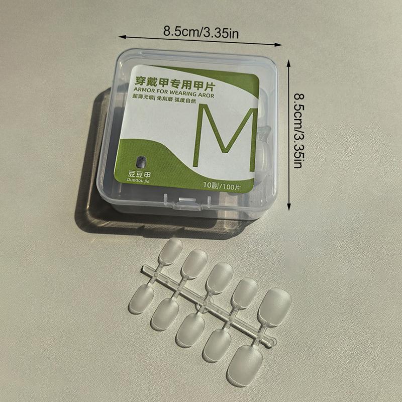 100 Buc. Unghii False Scurte Migdală Mate Transparente Perfecte Pentru Designul Unghiilor Și Extensii de Salon Perfecte Pentru Întâlniri Și Purtare Zilnică