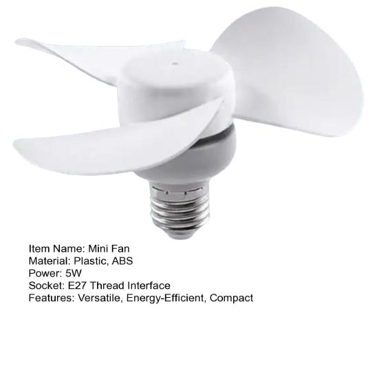 Mini Fan Fan Circulation Low Noise Silent Air 5W E27 Ceiling Energy Saving Ventilation Indoor Cooling
