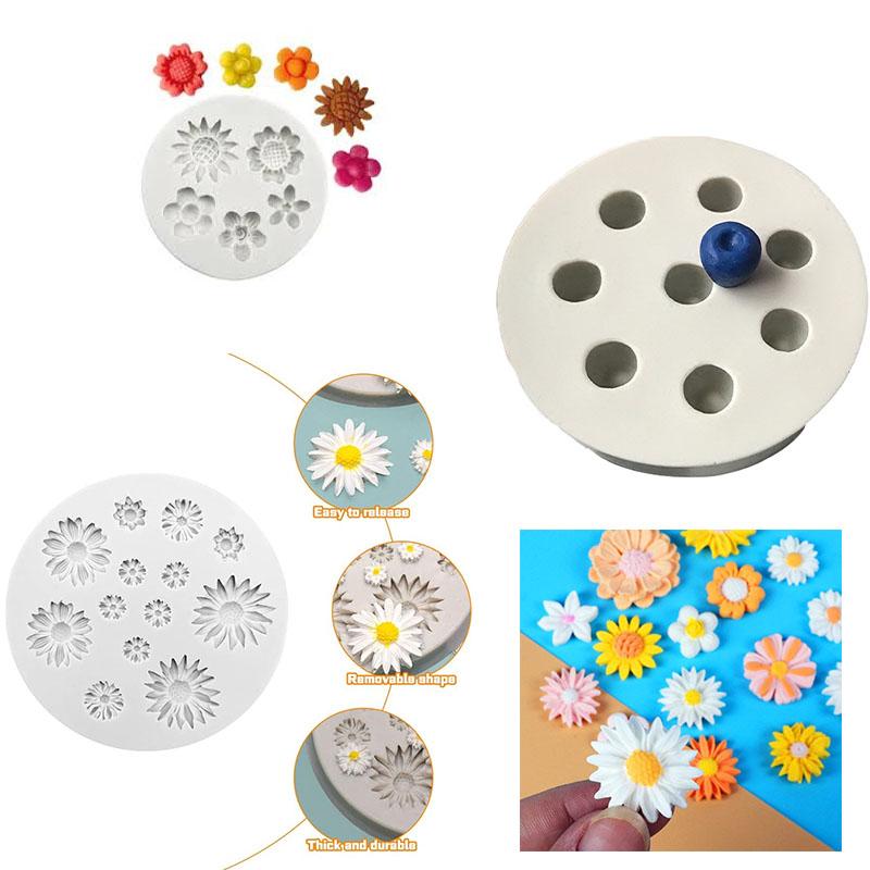 Gänseblümchen Silikonformen für Kuchen Dekoration Fondant Schokolade Süßigkeiten Gebäck Backwerkzeuge Dessertformen zum Backen Basteln
