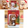 Christmas Teddy Bear Plush Toy Set With Hat Soft Pp Cotton For Kids Birthday Gift